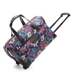 WolFum ZHANGQIANG für Damen mit Rollen, Trolley-Taschen, große Damen-Handgepäck-Reisetasche (Farbe: 7669 Blumenblüte, Größe: 39 x 25 x 47 cm), doppelter Komfort von WolFum