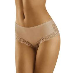 Wolbar Dame Slip Unterhose Spitze Unterwäsche WB432, Beige,M von Wolbar