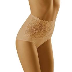 Wolbar Damen Sexy Shapewear-Slips Spitze Miederslip Hohe Taille Figurformende WB207, Beige,L von Wolbar