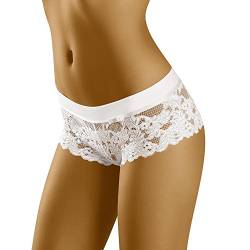 Wolbar Damen Sexy Short-Strings Spitze Miederslip Slips Boxershorts WB194, Weiß,S von Wolbar