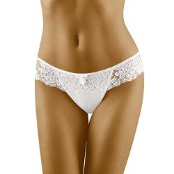 Wolbar Damen Sexy Tanga-Strings Spitze Miederslip Slips Mit Tiefer Hüftlinie WB09, Weiß,M von Wolbar