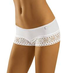 Wolbar Damen Shorts Spitze Unterwäsche Pantys Slips 3513 Limited Edition Diamant, Weiß,XL von Wolbar