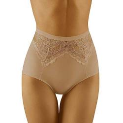 Wolbar Damen Slip Hoher Bund Shapewear Spitze Unterhose WB422, Beige,Large von Wolbar