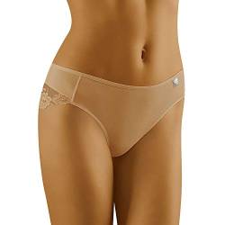 Wolbar Damen Slip Unterhose Spitze Unterwäsche Diamond 3512, Beige,L von Wolbar