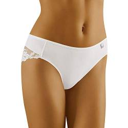 Wolbar Damen Slip Unterhose Spitze Unterwäsche Diamond 3512, Weiß,L von Wolbar