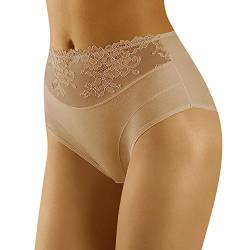 Wolbar Damen Slip Unterhose Unterwäsche Baumwolle Spitze WB415, Beige,XL von Wolbar