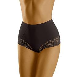 Wolbar WB216 Damen Slip Unterhose Taille Hoher Bund, Schwarz,XL von Wolbar