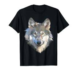 Realistischer weißer Wolf, realistischer Tierdruck mit T-Shirt von Wolf Bekleidung