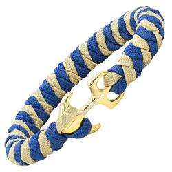 Wolflock Anker Armband – Paracord Armband Schmuck aus Edelstahl für Damen und Herren (gold, schwarz, blau, camo, navy) unisex von Wolflock