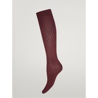 Wolford - Bodyline Geometric Knee-Highs, Frau, port royale, Größe: M von Wolford