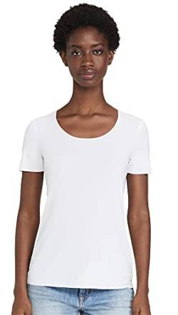 Wolford Damen T-Shirt Rundhals Aurora Pure Top Short Sleeves,Frauen Basic Tshirt,Kurzarm,White,L (Large) von Wolford