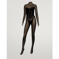 Wolford - Flock Shaping Catsuit, Frau, black, Größe: L von Wolford