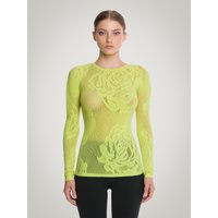 Wolford - Net Roses Top Long Sleeves, Frau, paradise green, Größe: M von Wolford