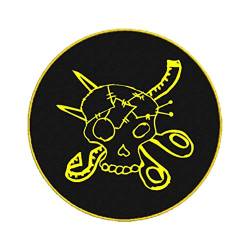 Wolfszeit Custom Color Patch - Rückenaufnäher mit deinem Logo/Bild individuell bedruckt (schwarz/gelb) von Wolfszeit