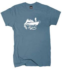 Wolkenbruch® T-Shirt Der Weg ist das Ziel Wandern Berge, stoneblue, Gr.3XL von Wolkenbruch