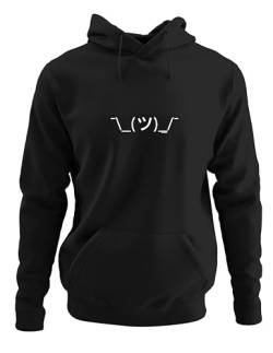 Wolkenbruch Hoodie Achselzucken Strichmännchen, Schwarz, 4XL von Wolkenbruch