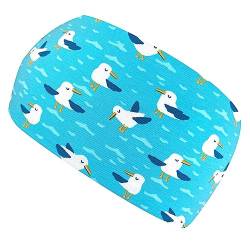 Wollhuhn ÖKO Jungen/Mädchen Cooles Elastisches Stirnband/Haarband Bequem Jersey Baumwolle Viele Motive Kinder (Möwe Blau) von Wollhuhn