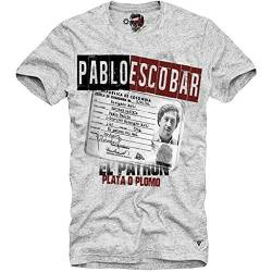 E1SYNDICATE T-T-Shirts Hemden Pablo Escobar Mugshot Plata Narcos Gang Cocaine(Large) von Women