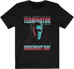 Terminator Judgment Day Arnold Schwarzenegger T800 Vs T1000 Robot Cyborg Sci-Fi Film Movie T-T-Shirts Hemden(Medium) von Women
