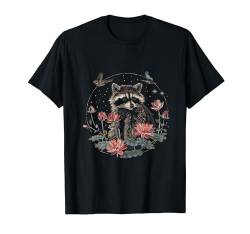 Süßer Cottagecore Waschbär Pilz Floral Waschbär Liebhaber T-Shirt von WomenGalaxy