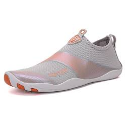 Wondamo Badeschuhe Wasserschuhe Strandschuhe Schnell Trocknend Schwimmschuhe Breathable rutschfest Fitnessschuhe Aquaschuhe Surfschuhe für Herren Damen (88Orange, Numeric_43) von Wondamo