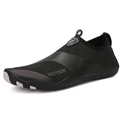 Wondamo Badeschuhe Wasserschuhe Strandschuhe Schnell Trocknend Schwimmschuhe Breathable rutschfest Fitnessschuhe Aquaschuhe Surfschuhe für Herren Damen (88Schwarz, Numeric_36) von Wondamo