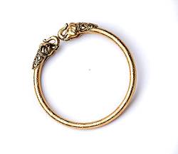 Elephant Face Kada für Männer und Frauen, Antik-Finish Bahubali Armreif für Männer, Jungen, Frauen, Mädchen | Religiöses Boho-Armband | Freie Größe (GOLDEN) Armband für Maha Shivratri… von Wonder Care