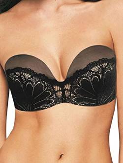 Wonderbra Damen Refined Glamour Ultimate Strapless trägerloser BH mit Spitze starker Halt Push-Up , Strapless-BHschwarz, 70 E von Wonderbra