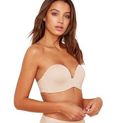 Wonderbra Damen Ultimate Strapless trägerloser BH nahtlos starker Halt Push-Up , Strapless-BHskin, 75 G von Wonderbra