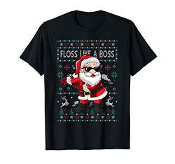 Santa Christmas Floss Like A Boss Boys Kids Xmas Flossing T-Shirt von Wonderful Christmas Matching Family Apparel