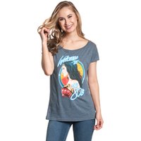 Wonderwoman Welcome To 80's Damen Loose-Shirt blau meliert von Wonderwoman