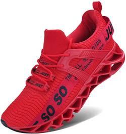 Wonesion Herren Fitness Laufschuhe Atmungsaktiv rutschfeste Mode Sneaker Sportschuhe,5 Rot,39 EU von Wonesion