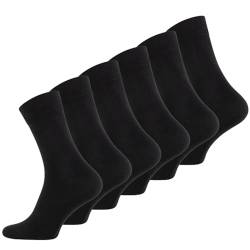 Wonky Line Herren-Socken aus Baumwolle, 6 Paar, Multipack, weich, atmungsaktiv, Business-Socken, Lässige und formelle Wadensocken, 6x Schwarz, 40-45 von Wonky Line