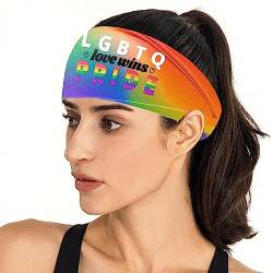 Pride Stirnband für Frauen | Regenbogen-Stirnband | Regenbogen Homosexuell Haarband | Damen-Headwraps, elastisches, breites Kopfband, Zubehör für Fotografie und Auftritte von Wontool