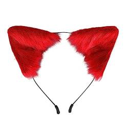 Wooauto Fuchsohren Stirnband,Kunstfell Fuchs Katzenohren Stirnband Katze Ohr Stirnband Fuchs Ohren Für Halloween Cosplay Plüsch Katzenohren Haare Stirnband Für Kinder Erwachsene Halloween Geburtstag von Wooauto