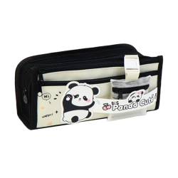 Wooauto Niedlicher Panda Federtasche Oxford Stofftasche Tasche Marker Reißverschluss Federmäppchen Schreibwaren Bleistift Etuis Tragbare Bleistifttasche für Kinder Jungen Mädchen Erwachsene von Wooauto