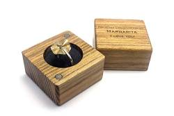 Ring Box aus Holz mit Gravur für Verlobung und Aufbewahrung von WoodBi