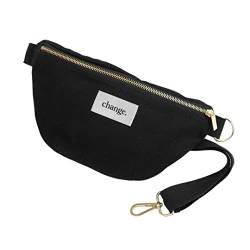 Woodcessories - Bauchtasche Damen Schwarz, Crossbody Bag, Gürteltasche Damen aus Bio-Baumwolle - Change Bum Bag (Schwarz) von Woodcessories