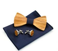 Woodenlove Kinderholzfliege Mickey - Holzfliege für Jungen für besondere Feiern (Blau) von Woodenlove