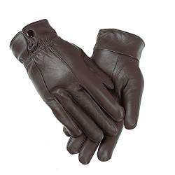 Damen Lederhandschuhe, extra weich und warm, wasserdichte Handschuhe für Damen, braun, L-XL von Woodland Leather