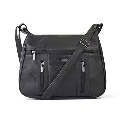 Woodland Leather Damen-Handtasche, Schwarz, echtes weiches Leder, Schwarz , Medium von Woodland Leather