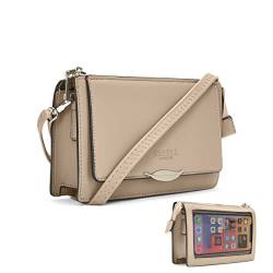 Woodland Leather S Crossbody Bag And Phone Bag Is A Small Crossbody Bags For Women With Touch Screen Phone Section, Safe RFID Card Compartment And Adjustable Strap Damen,dusty pink, Small von Woodland Leather