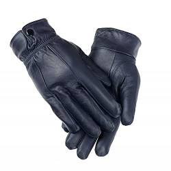 Damen Lederhandschuhe, extra weich und warm, wasserdichte Handschuhe für Damen, navy, L-XL von Woodland Leathers