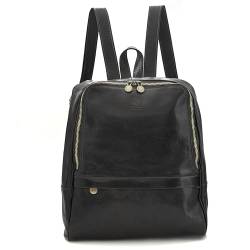 Damen Rucksäcke Italienisch Vera Pelle Leder Rucksack wandelbar Mode Schulter Handtasche mit Anti Diebstahl Tasche, Farbe: Schwarz, 11"x9.5" von Woodland Leathers