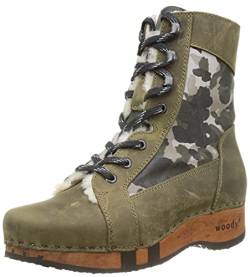 Woody Damen Heike Stiefelette, Fettleder Olivia-Leder Bedruckt Camouflage, 38 EU von Woody