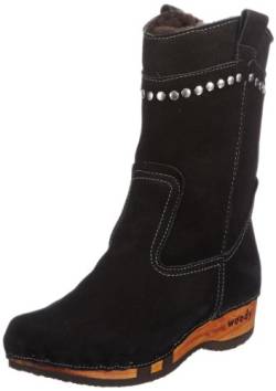 Woody Damen NINA Schlupfstiefel, Schwarz (Frizzy Nero) von Woody