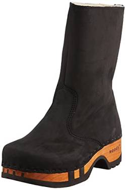 Woody Damen Rose Stiefelette, geöltes Leder Nero, 42 EU von Woody