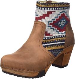 Woody Damen Tanja Stiefelette, Fettleder Tabacco-Stoff Gipsy, 40 EU von Woody