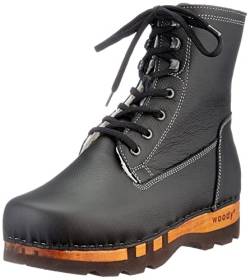 Woody Herren Pascal Halblange Stiefel, Glattleder geprägt Nero, 50 EU von Woody