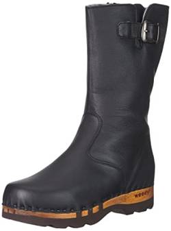 Woody Herren Sandro Halblange Stiefel, Glattleder Nero, 44 EU von Woody